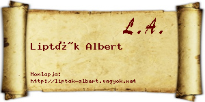 Lipták Albert névjegykártya