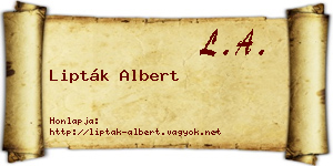 Lipták Albert névjegykártya